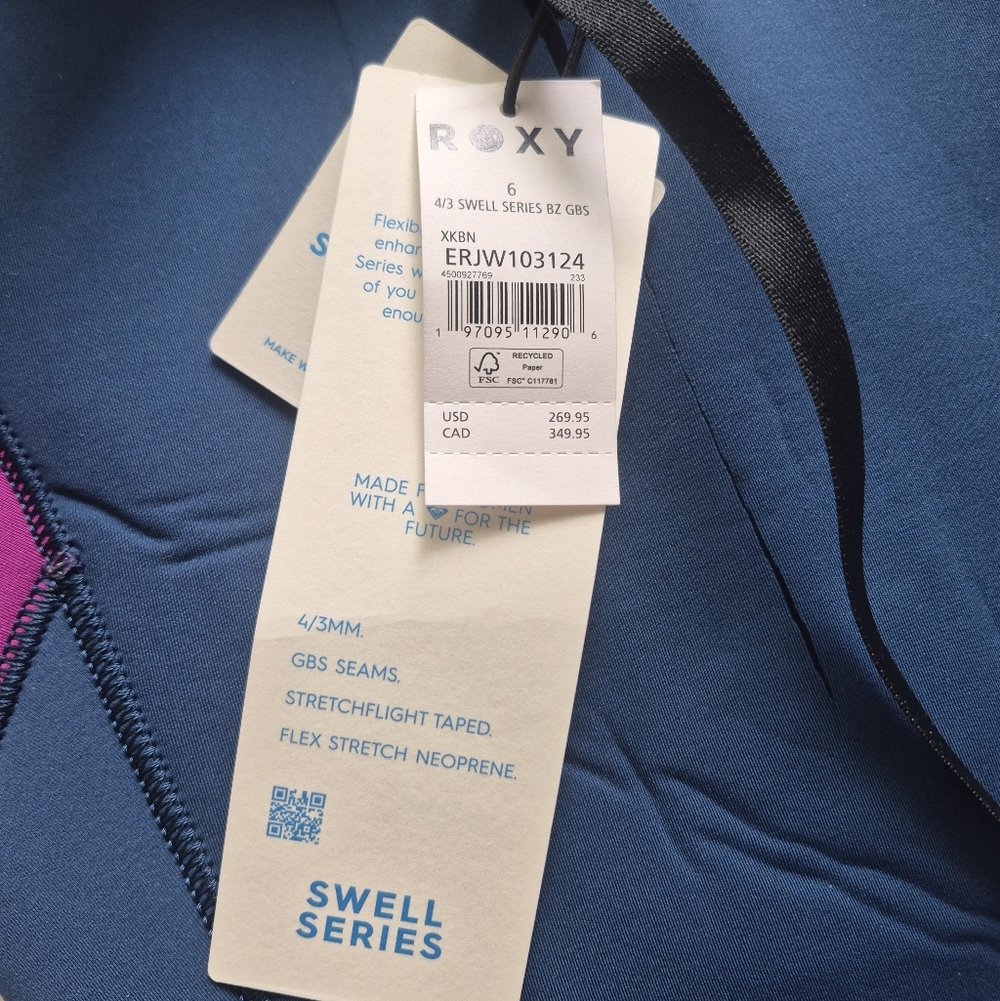 ROXY NEW 4/3 Swell Series GBS Back Zip Surf Wetsuit - Picture 12 of 14